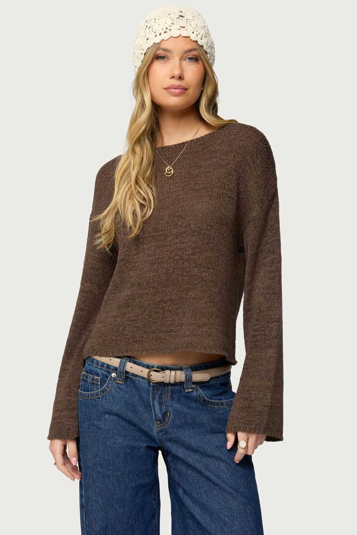 Drop Shoulder Light Knit Sweater