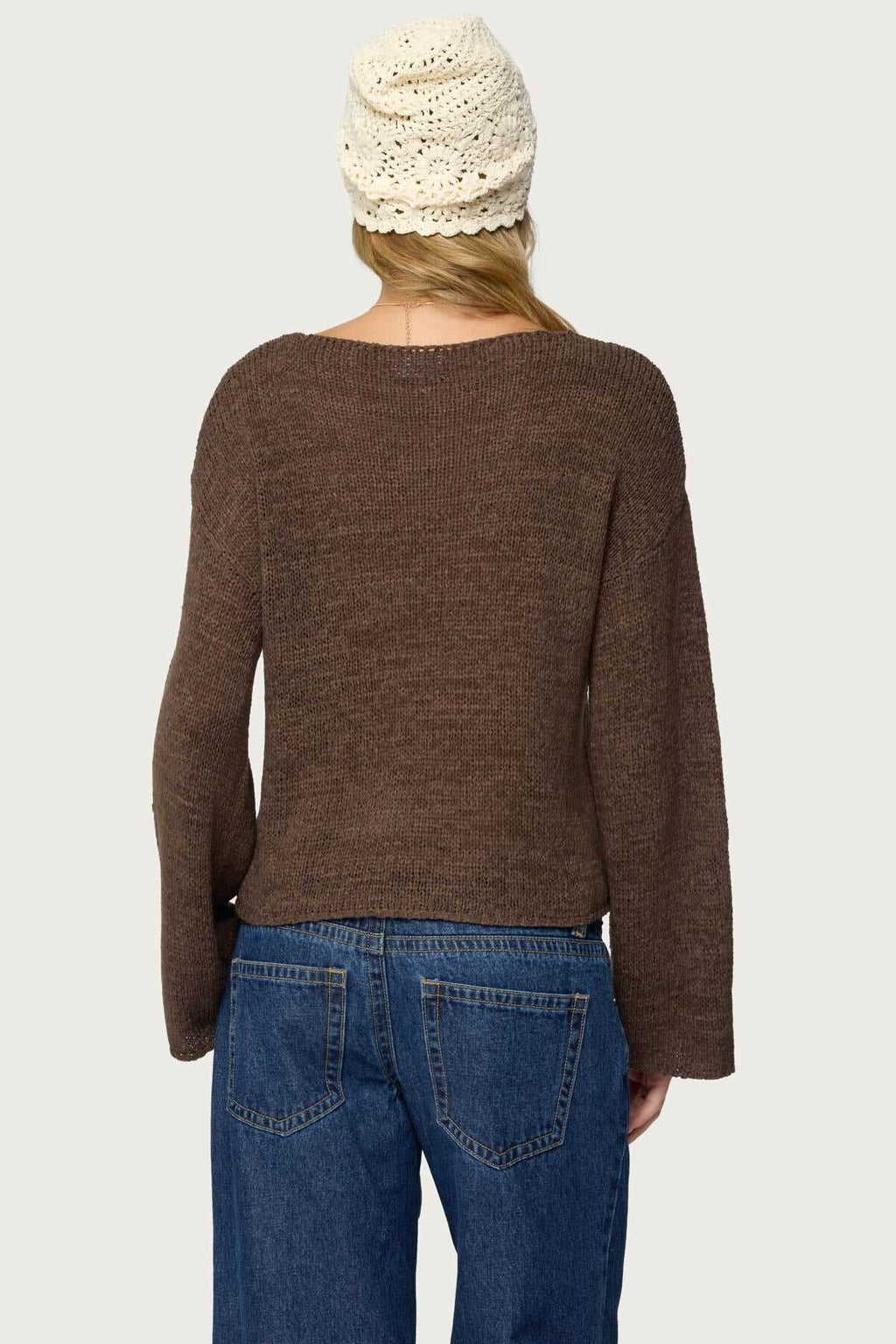 Drop Shoulder Light Knit Sweater