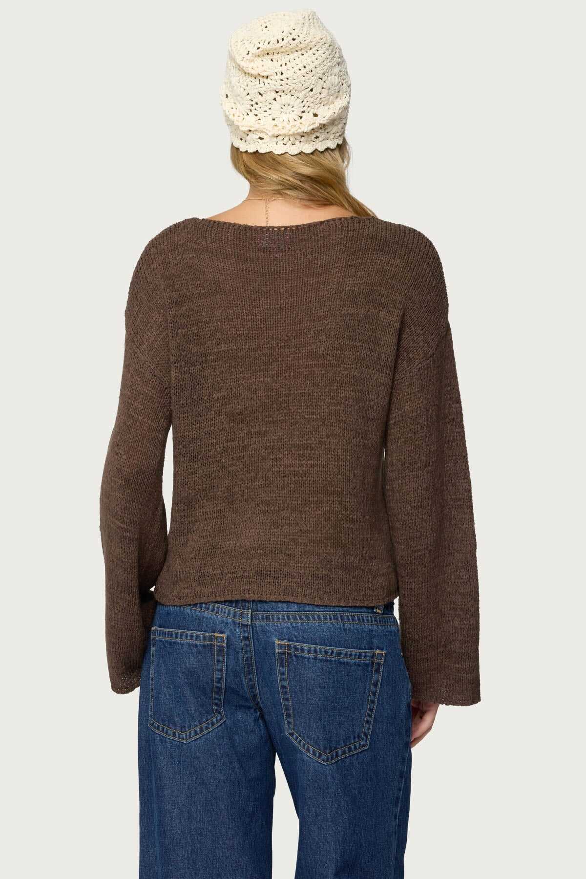 Drop Shoulder Light Knit Sweater