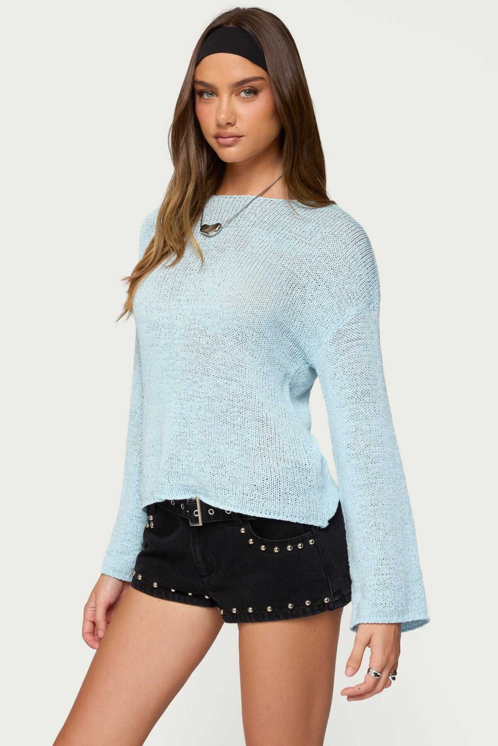 Drop Shoulder Light Knit Sweater