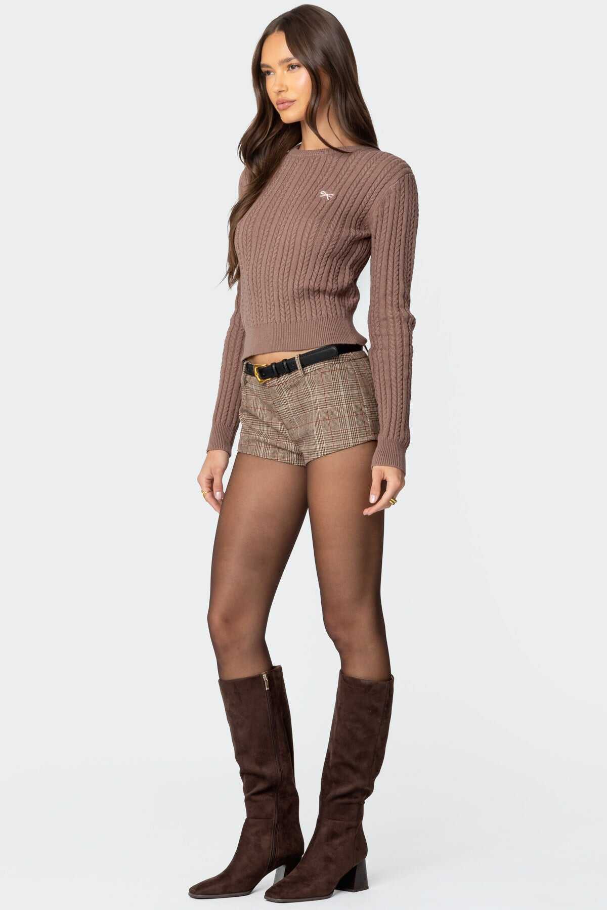 Bow Cable Knit Sweater