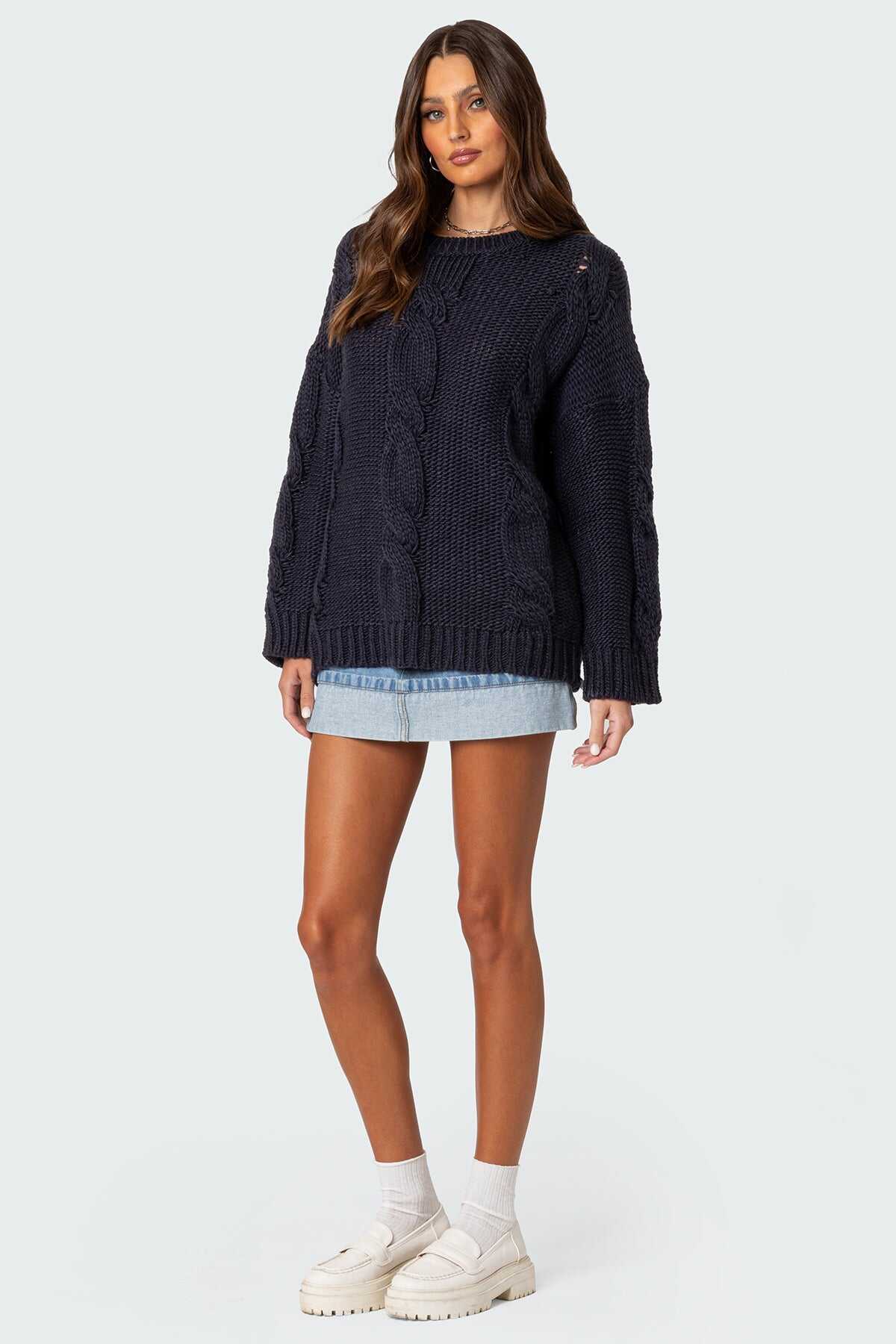 Oversized Cable Knit Sweater