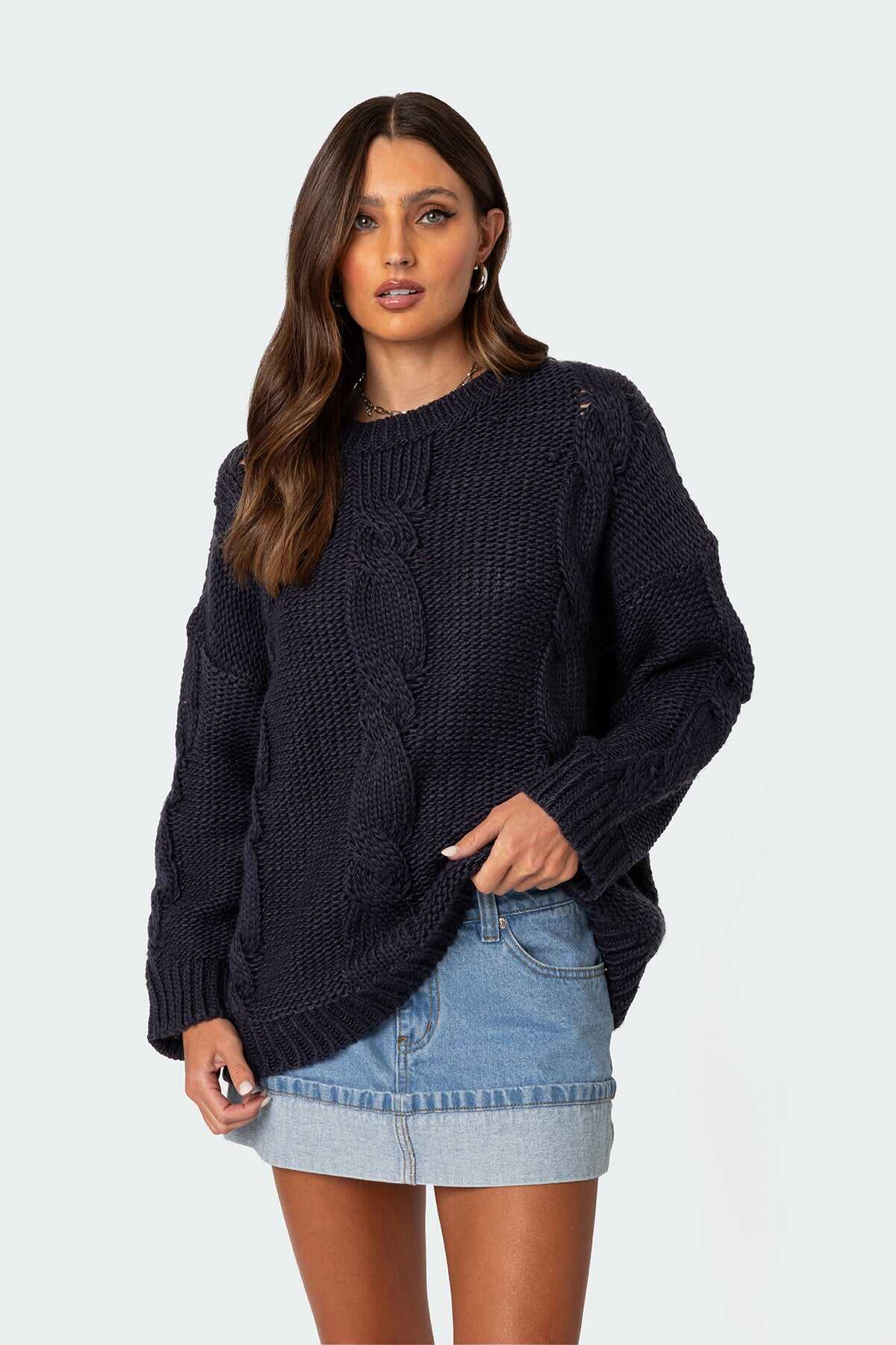 Oversized Cable Knit Sweater